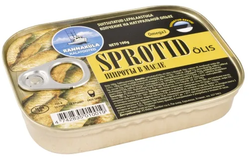 Sprotid RANNAKÜLA ōlis 100g (kergelt avat.)