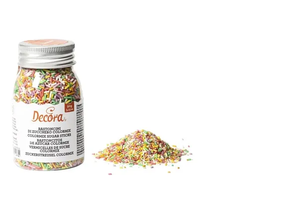 Pārtikas cukura nūjiņas DECORA, krāsainas, 90g