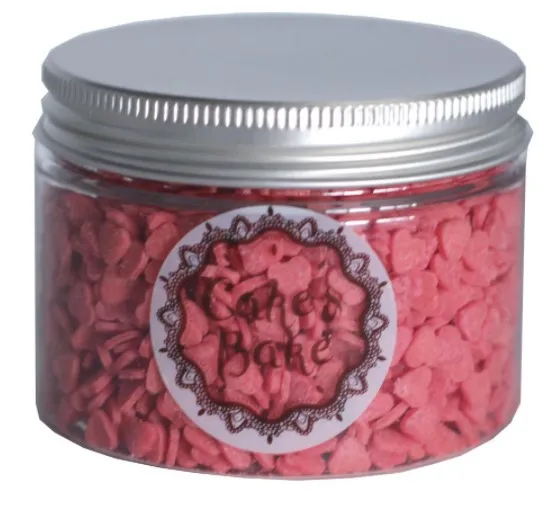 Suhkrukaunistused CAKE&BAKE, punased südamed, 90g
