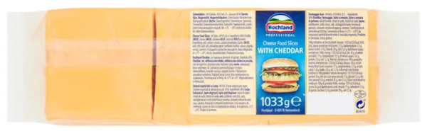 Sulatatud juust Cheddar HOCHLAND 45%, 1033g (84viilu)