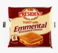 Sulatatud juust PRESIDENT, Emmental, viilutatud, 200g