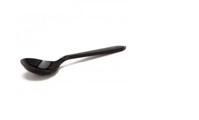 SUPERIOR Teelusikad, plastik, PS, must, korduvkasutatav 12,5 cm, 50 tk