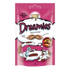 Suupiste DREAMIES kassidele loomalihaga 60g