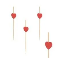 Suupistetikud 7 cm, HEART, bambus,  100 tk, Papstar