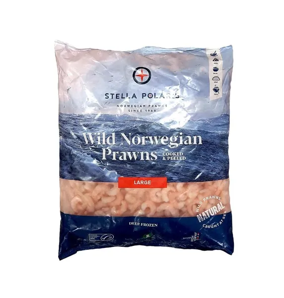 Süvamerekrevett KALURI, HLSL, 150/250, kooritud, keedetud, IQF, 2,5kg/ 2kg