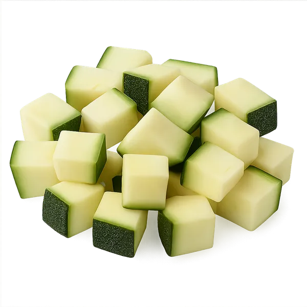 Saldēti cukini kubiņos, 10x10 mm, 2,5 kg