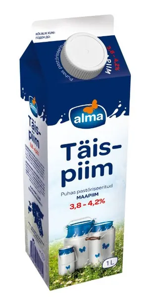 Täispiim ALMA vaba rasvasisaldusega 3,8-4,2% 1 L