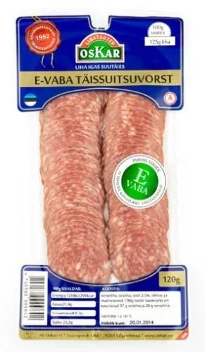 Täissuitsuvorst e-vaba viilutatud Oskar 120g