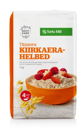 Täistera kiirkaerahelbed TARTU MILL 1kg