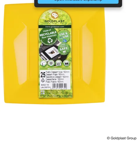 Vairākkārt lietojamais šķīvis desertam Nice, PP, mango krāsa, D 18 cm, 0.34kg, 15gab