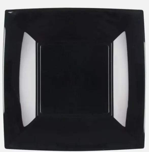 Taldrik 18 x 18 cm, must, korduvkasutatav, PP, 0,266kg, 15tk, Gold Plast