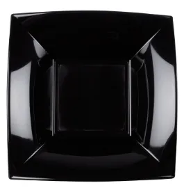 Taldrik 18 x 18 cm, must,  ühekordne, sügav, PP, 15tk, Gold Plast