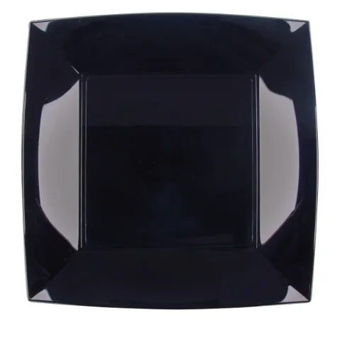 Taldrik 23 x 23 cm,  korduvkasutatav, must, PP, 15 tk, Gold Plast