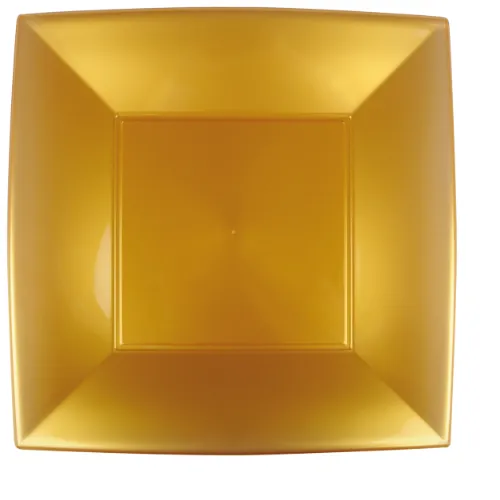 Taldrik 29 x 29 cm, korduvkasutatav NICE, kuldne, PP, 12 tk, GOLD PLAST