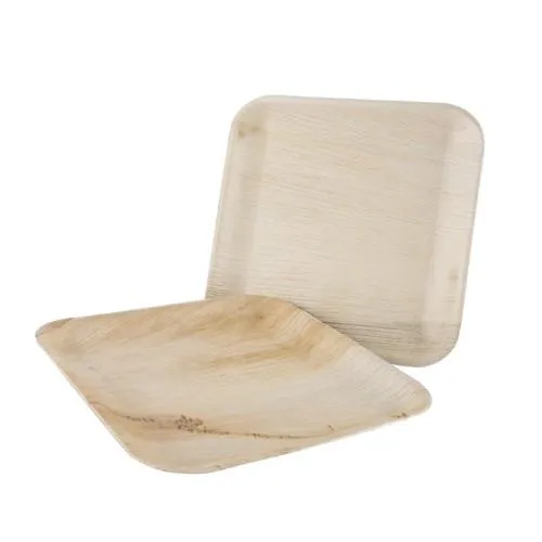 Taldrik D 25 cm, palmilehest, ühekordseks kasutamiseks, ruudukujuline, 25 tk