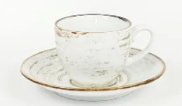 Tass ALUMINA, Nostalgia White, taldrikuga, portselan, 220ml, D 9/16cm, K 7,5cm, tk
