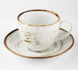Tass, Nostalgia valge, alustassiga, portselan , 300 ml, D 9 cm, H 8,5 cm,  tk