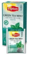 Tee Green Tea Mint, ümbrikes, 25x1,6g, LIPTON, teekott ümbrikus