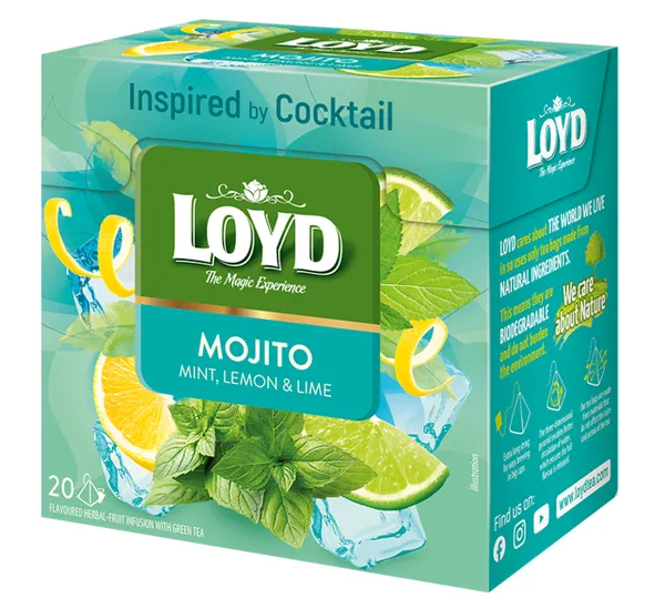 Tee LOYD Mojito, sidruni ja piparmündi, 20x 1,7g, püramiid kotis