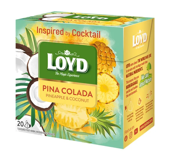 Tee LOYD Pina Colada, ananassi ja kookosemaitseline  20x 1,7g, püramiid kotis
