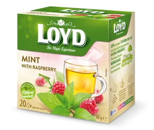 Tee LOYD, piparmündi ja vaarikamaitseline, 20 x 1,5 g, püramiid kotis