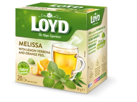 Tee LOYD, sidrunipalsami ja apelsinimaitseline, 20x2g, püramiid kotis