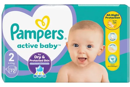 Teipmähkmed PAMPERS MP S2, 72tk
