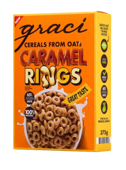 Teraviljarõngad GRACI, karamelli maitsega, 375 g