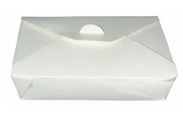 Toidukarp  650 ml, 13 cm x 10,5  cm, H 6,5 cm, 50tk, LUNCH, paberist, valge