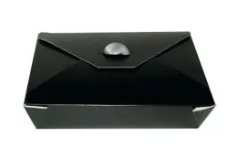 Toidukarp  650 ml, 13  cm x 10,5  cm, H 6,5 cm, 50tk, must, paberist, LUNCH