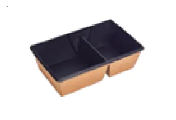 Toidukarp 800 ml, 800DB/b,12 x 20 x 5,5cm, 2-osaline, 60/40, must, 1EA , 50 tk, kraft (kaas C057497)