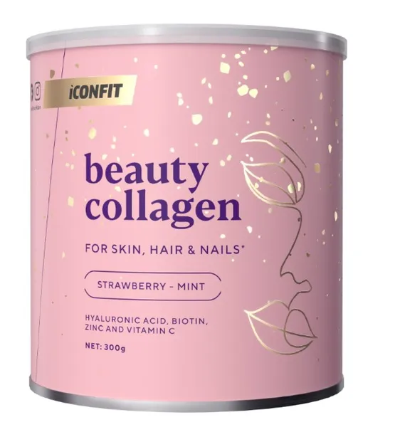 Toidulisand ilukollageen ICONFIT, maasika ja mündi maitsega, magusainega, 300 g