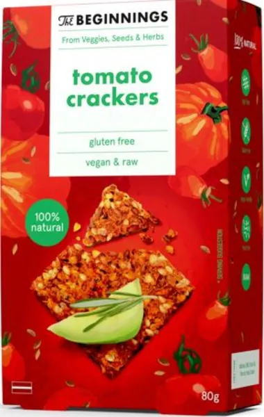 Tomātu krekeri The BEGINNINGS, 80 g