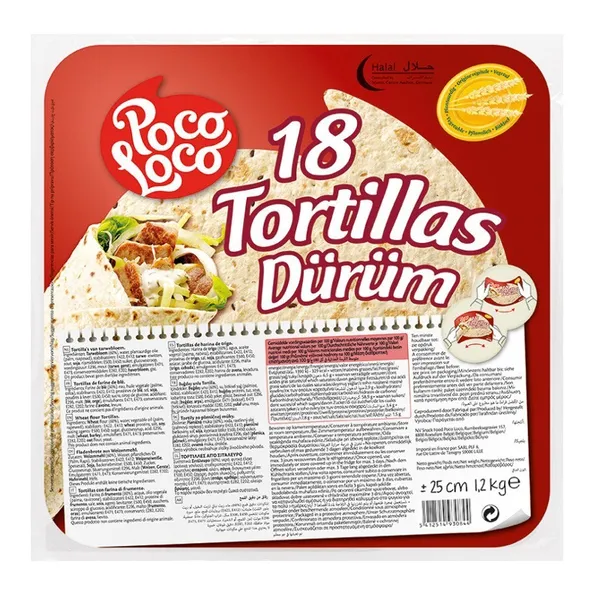 Tortilla POCO LOCO, Durum, 25cm 18tk