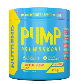 Treeningueelne stimulant NUTREND, Pump, kofeiinivaba, troopilise puuvilja maitsega, 225g