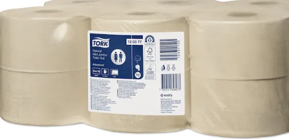 Tualettpaber 170 m, 850 lehte,  loodusvalge, 120377, TORK Mini Jumbo Advanced, T2