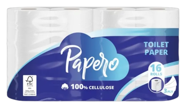 Tualettpaber PAPERO, 3 kihti, 16 tk