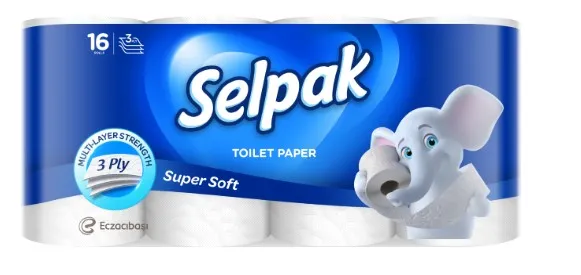 Tualettpaber SELPAK, 3-kihiline, 16,8m, 140 lehte, 16tükki