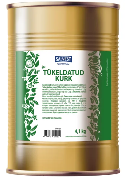 Tükeldatud kurk SALVEST 4,1kg/2 kg