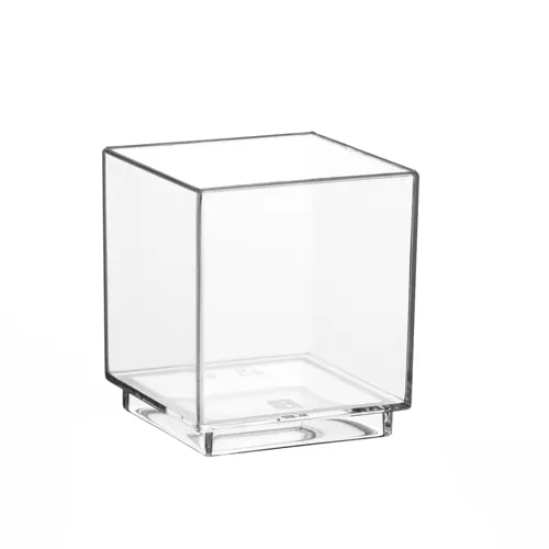Ühekordne serveerimistops 55 ml, D 4 cm, H 4,7 cm, 30 tk, läbipaistev, PS, Cubic, Papstar