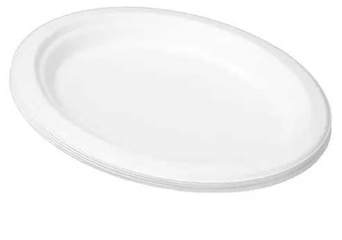 Vaagen 26 x 20 cm, 100% biolag./kompost. ovaalne, valge, pakis 25tk