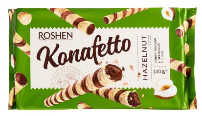Vahvlirullid Konafetto ROSHEN sarapuupähklitäidisega 140g