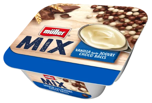 Jogurts MÜLLER MIX ar šokolādes bumbiņām 5.3%, 130 g
