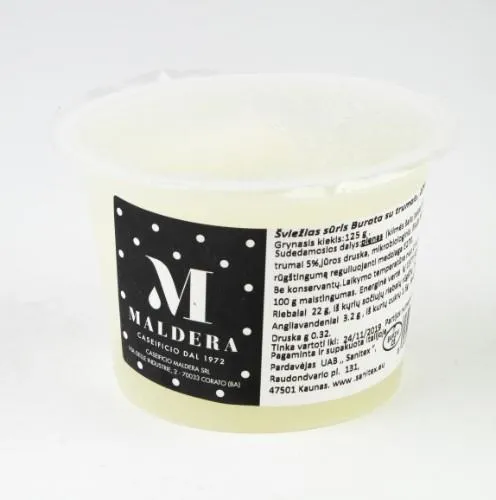 Värske juust Burrata MALDERA, trühvlitega, 30% rasva, 125 g