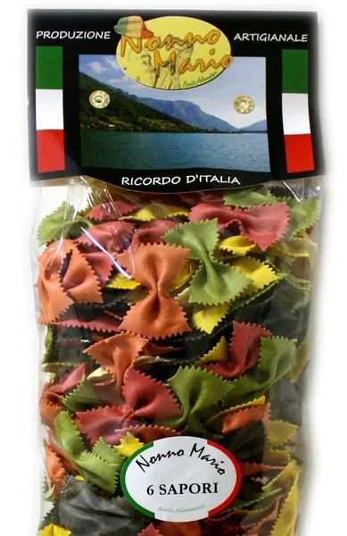 Makaroni krāsainie bantītes NONNO MARIO, 500g