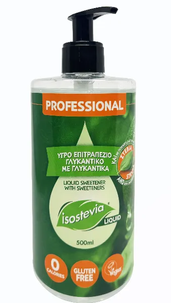 Vedel erütritoolil, sukraloosil ja stevioolglükosiididel põhinev lauamagusaine ISOSTEVIA, 500 ml