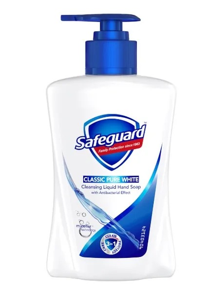 Šķidrās roku ziepes SAFEGUARD Pure White, 225ml