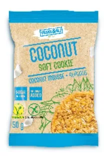 Vegan pehme kookoseküpsis FRANK&OLI mandlite ja kaerahelvestega, 50g