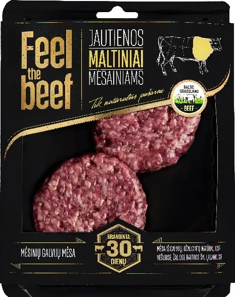 Veiseburger FEEL THE BEEF, kuivlaagerdatud, 2tk x 125g, pakk