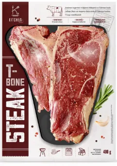 Veiseliha steik KITCHEN ME, T-Bone, kondiga, kuivlaagerdatud, 400g